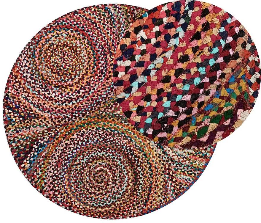 Tapete redondo em juta e algodão multicolor ⌀ 140 cm LADIK Beliani