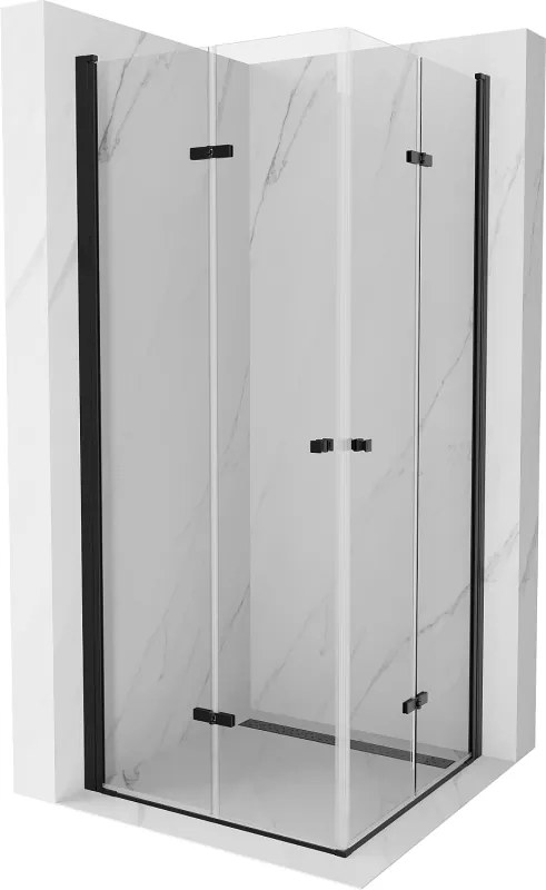 Mexen Lima Cabine de duche Duo dobrável 70 x 70 cm, transparente, preta - 856-070-070-70-00-02