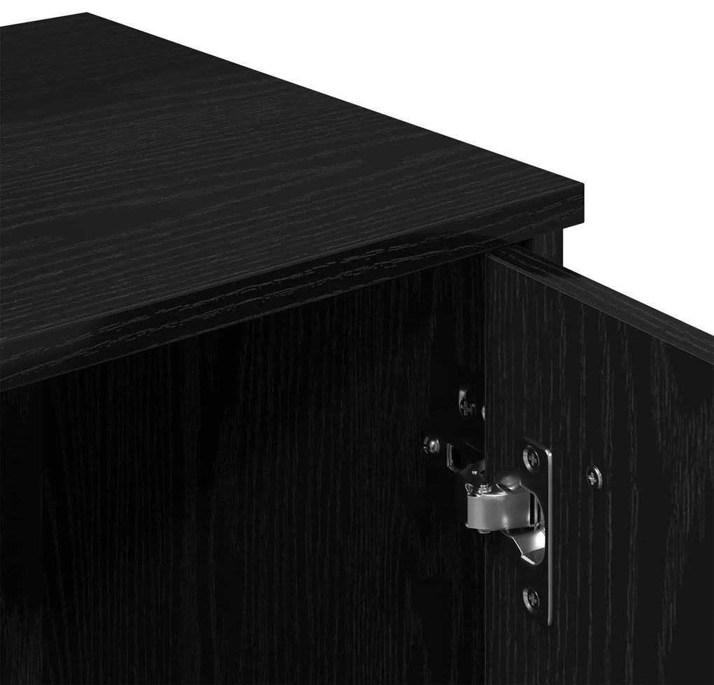 Mesa de Maquiagem LED em Carvalho Preto - 86,5 x 35 x 136 cm