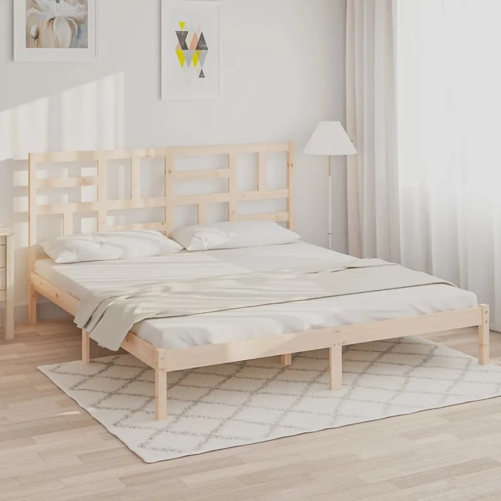 vidaXL Estrutura de cama sem colchão 180x200 cm madeira maciça