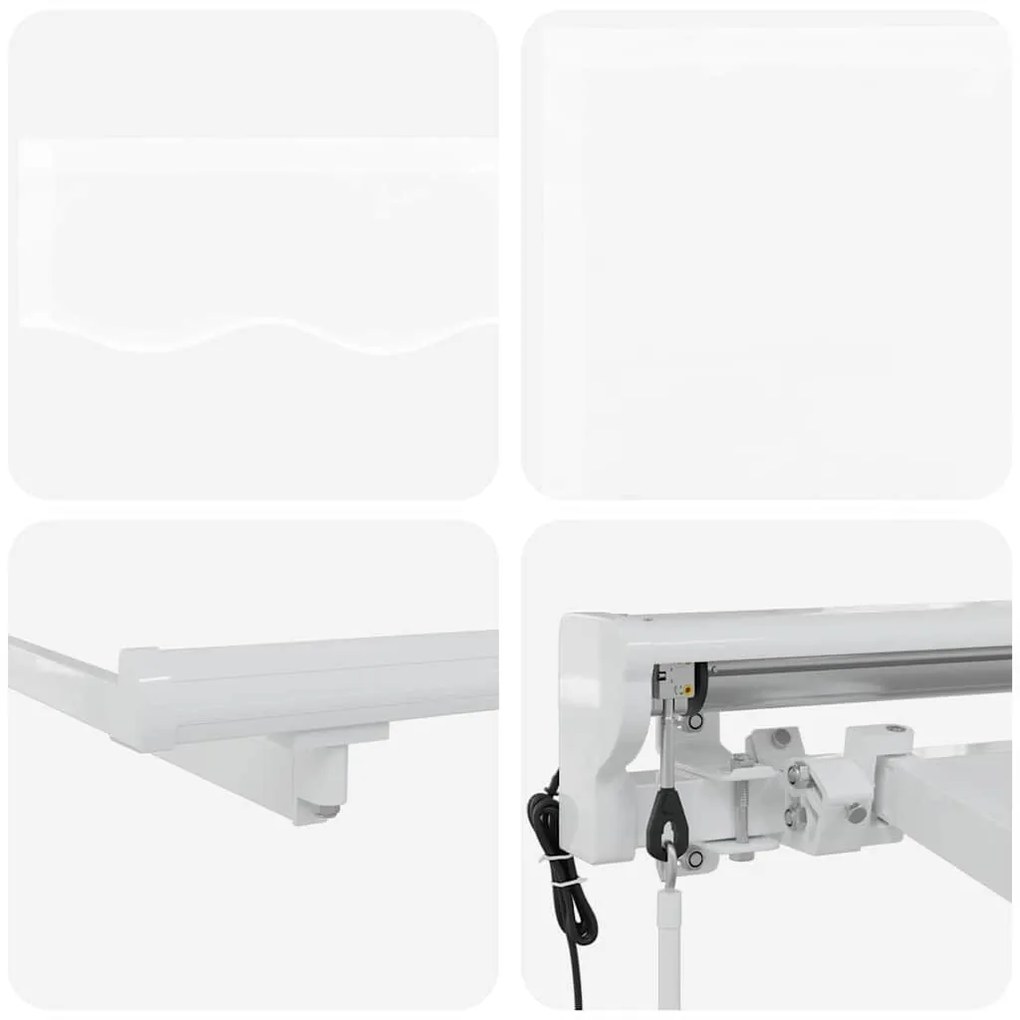 Toldo Retrátil Manual Branco 350x200 cm Tecido e Alumínio