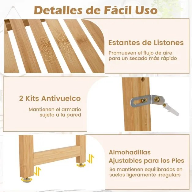 Organizador de casa de banho de bambu de 3 níveis, prateleiras ajustáveis