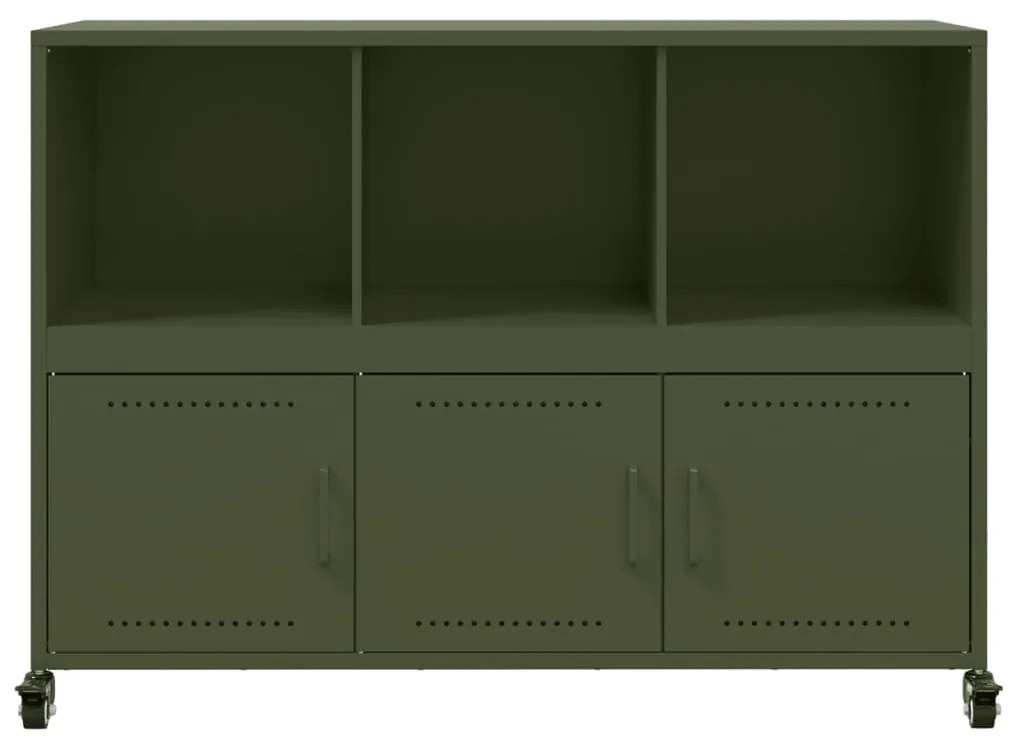 Aparador 100,5x39x72 cm aço verde-azeitona