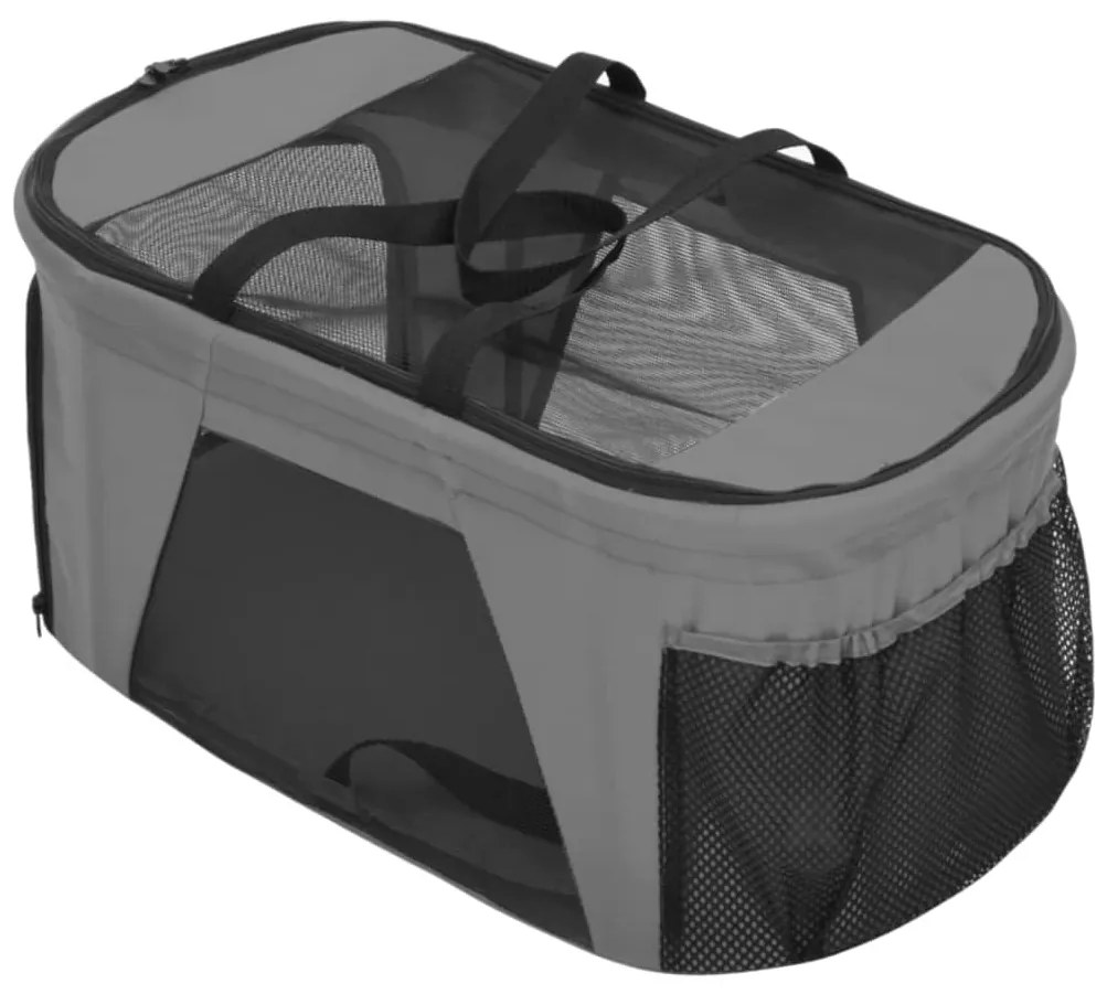 Carrinho dobrável cães 2 níveis 83x48x97 cm tecido oxford cinza