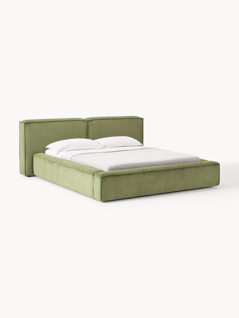 Corduroy Upholstered Bed Lennon with Storage Space
