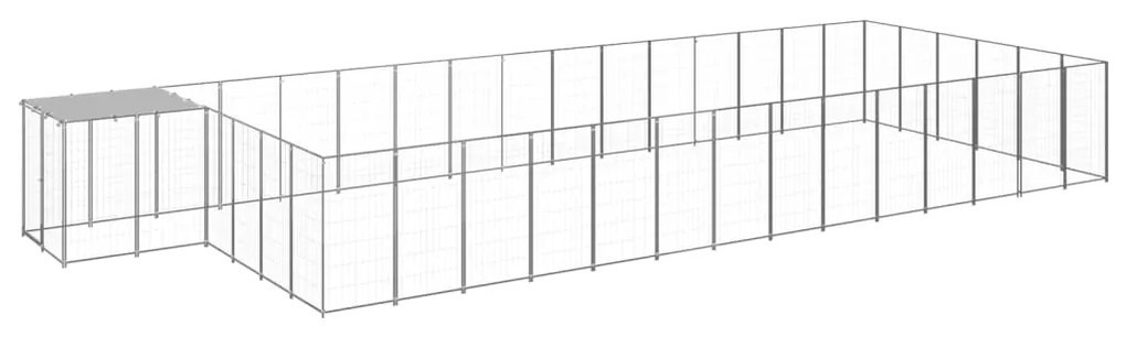 vidaXL Canil 26,62 m² aço prateado