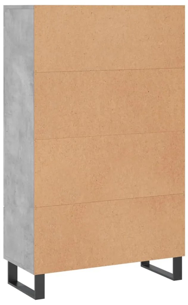 Aparador alto 69,5x31x115 cm derivados de madeira cinza-cimento