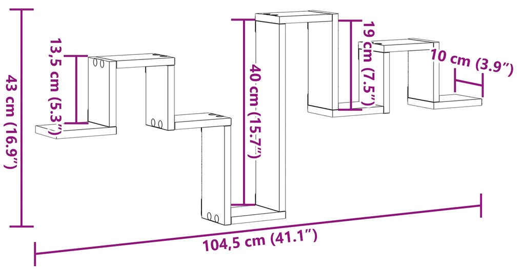 Prateleira de Parede Madeira Velha 104,5x10x43 cm Madeira de Engenhari