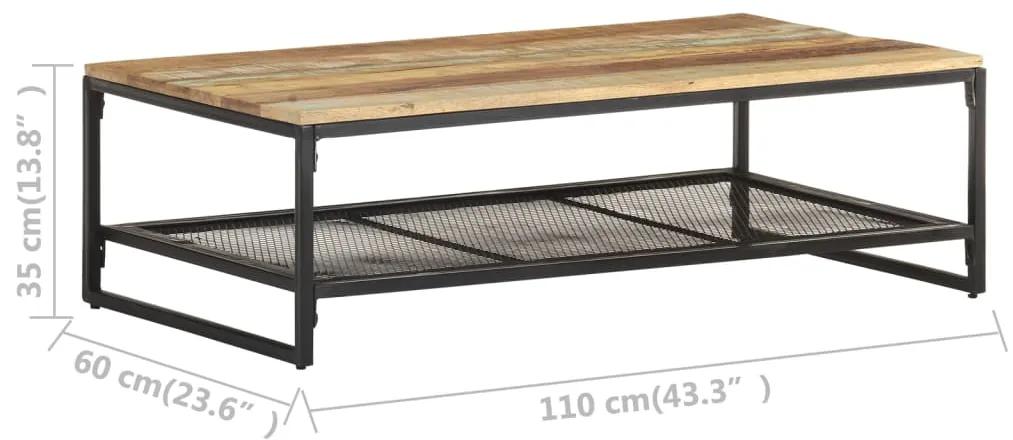 Mesa de centro 110x60x35 cm madeira recuperada maciça