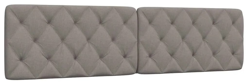 vidaXL Almofadão de cabeceira 200 cm tecido cinzento-acastanhado