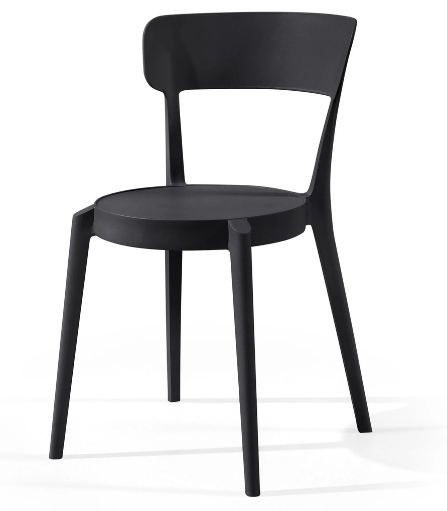 ACASA Conjunto com 4 cadeiras, Preto - Polipropileno