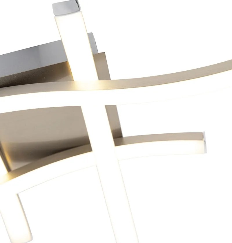 Candeeiro de teto quadrado design em aço com LED integrado - Onda Design,Moderno