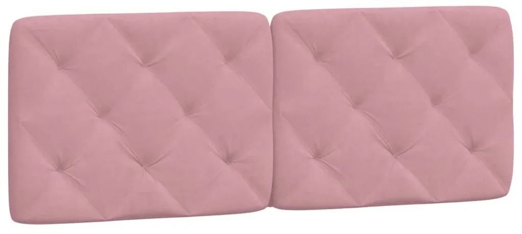 Cama com colchão 140x190 cm veludo rosa