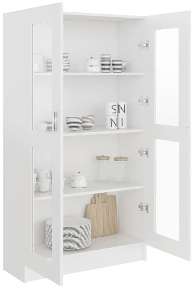 Armário vitrine 82,5x30,5x150 cm derivados de madeira branco