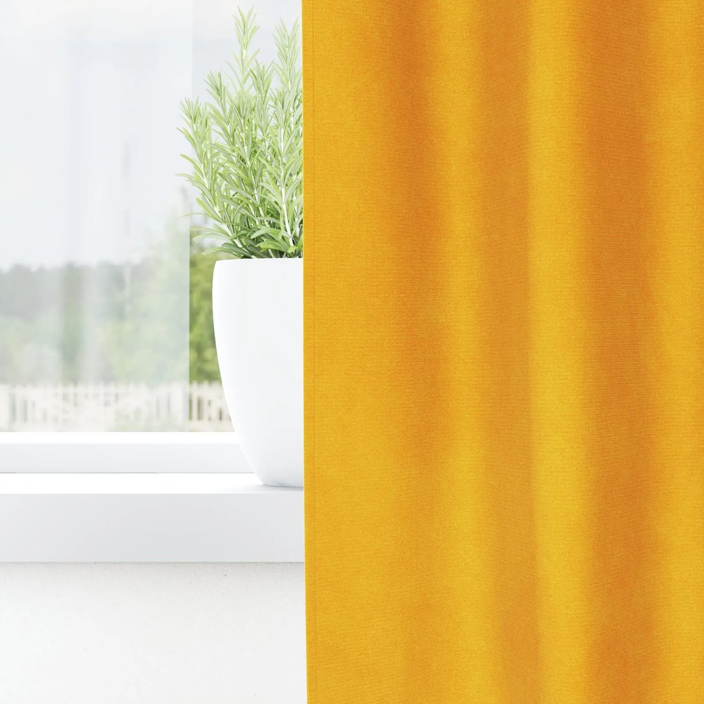 Cortinas Blackout vidaXL com fita superior 2 pcs Amarelo Mostarda Velu