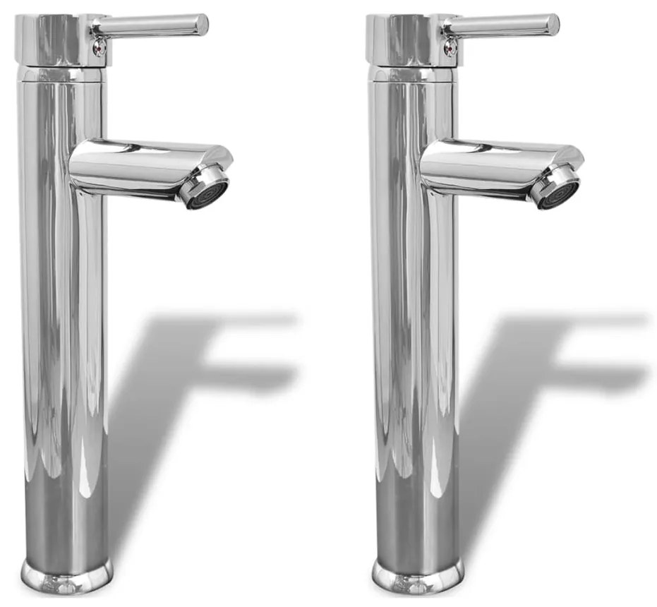 275925 vidaXL Torneiras misturadoras de casa de banho 2 pcs cromado