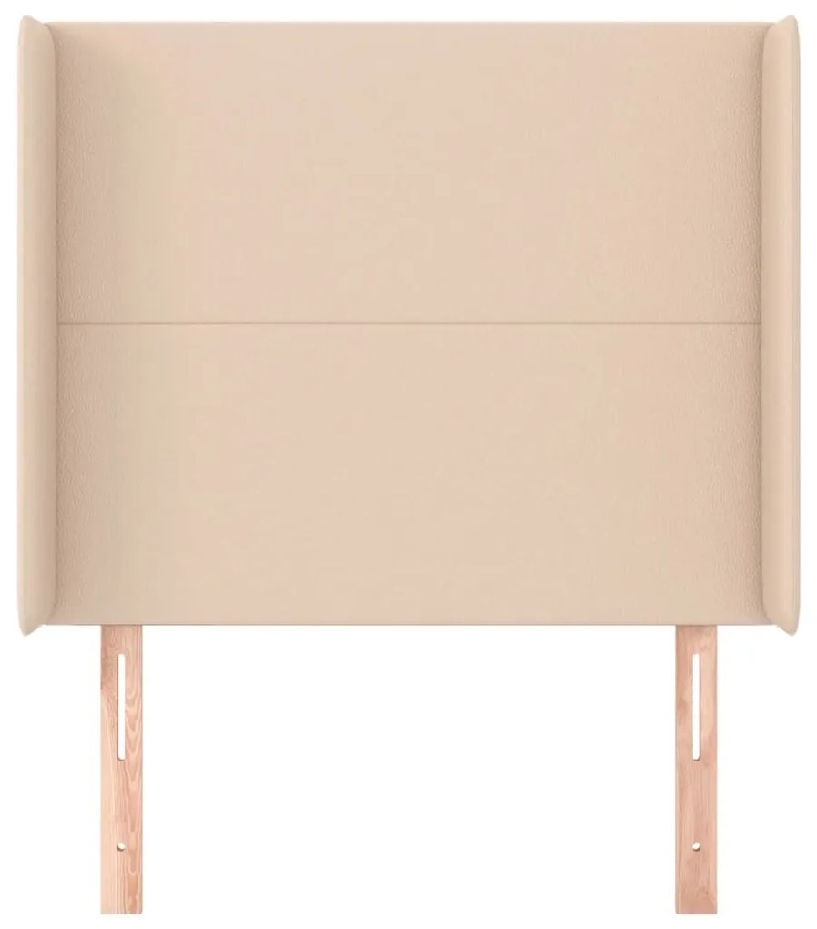 Cabeceira cama c/ abas couro artif. 83x16x118/128cm cappuccino