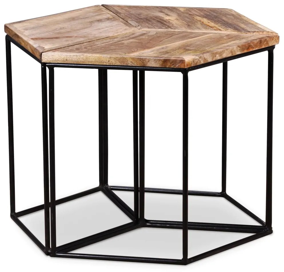 vidaXL Mesa de centro madeira de mangueira maciça 56x48x40 cm