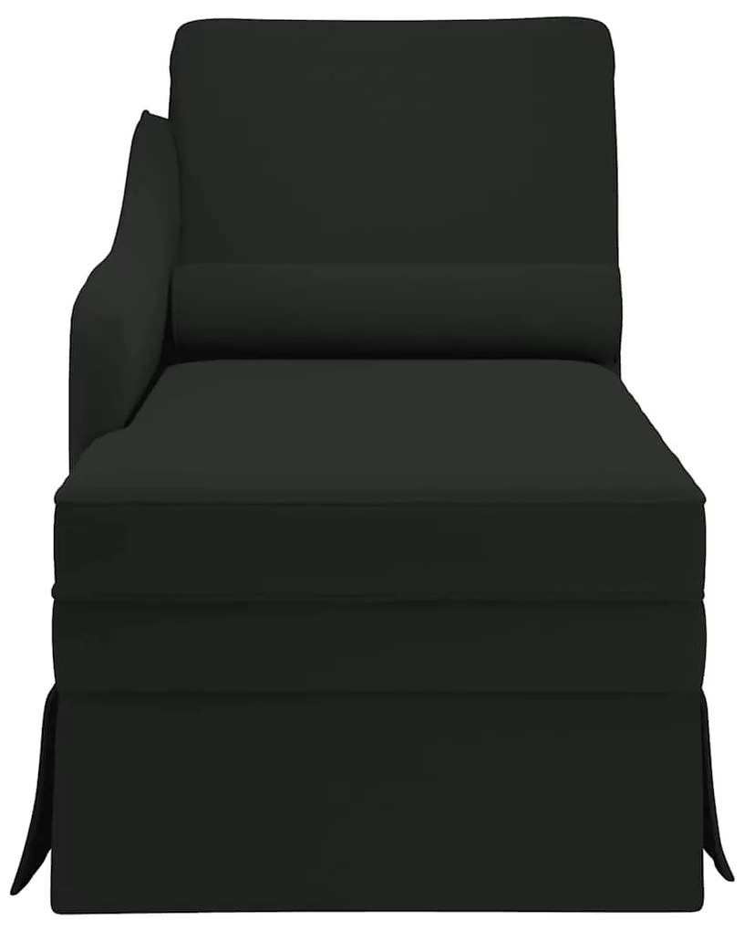 Chaise lounge c/ reforço/apoio de braços direito veludo preto