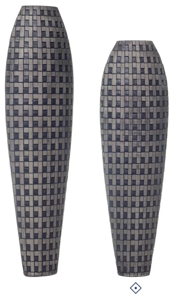 Jarras Decorativas Quadrados Preto&Cinza - 48 centímetros