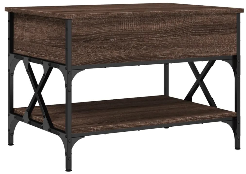 Mesa centro 70x50x50 cm deriv. madeira/metal carvalho castanho