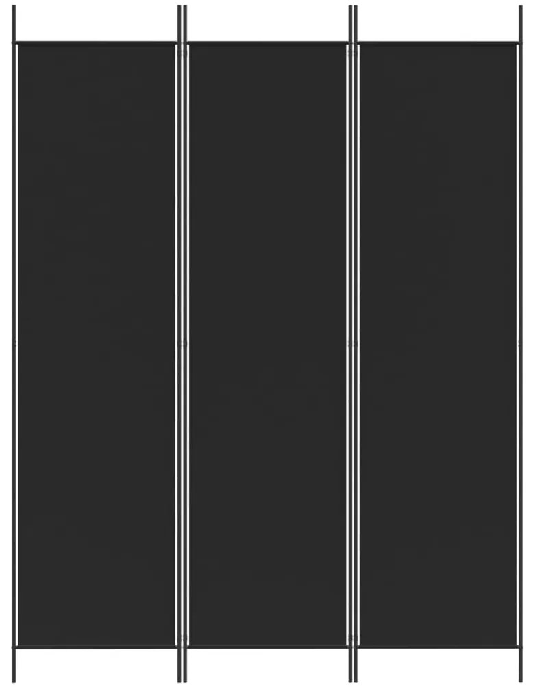Biombo/divisória com 3 painéis 150x200 cm tecido preto