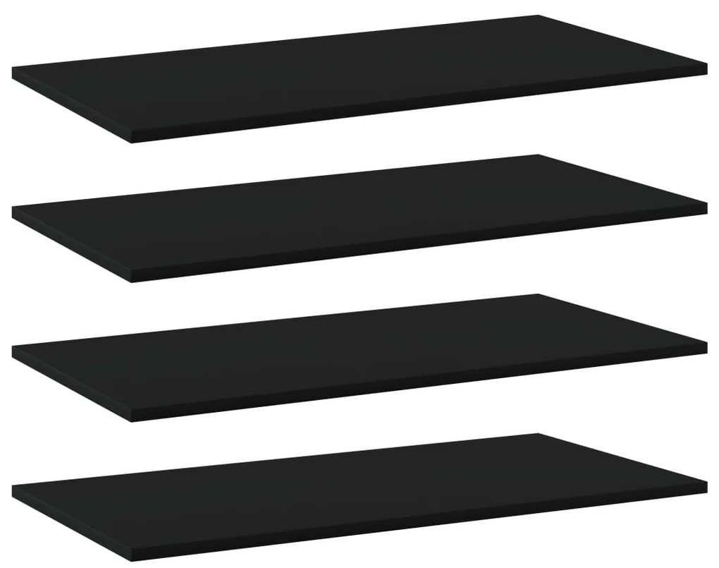 vidaXL Prateleiras para estante 4 pcs 80x40x1,5cm contraplacado preto