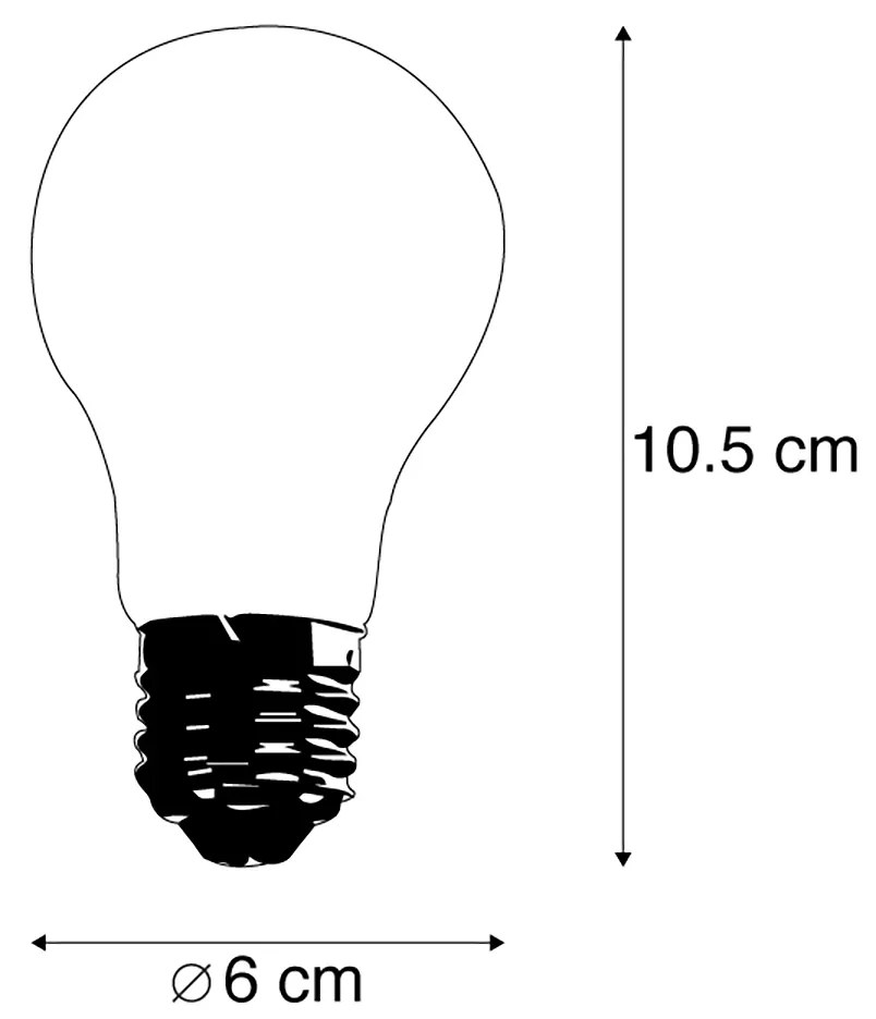 Conjunto de 5 Lâmpada LED E27 A60 transparente 6W 630 lm 2200K