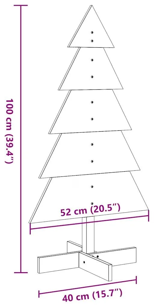Árvore de Natal decorativa 100 cm pinho maciço castanho-mel