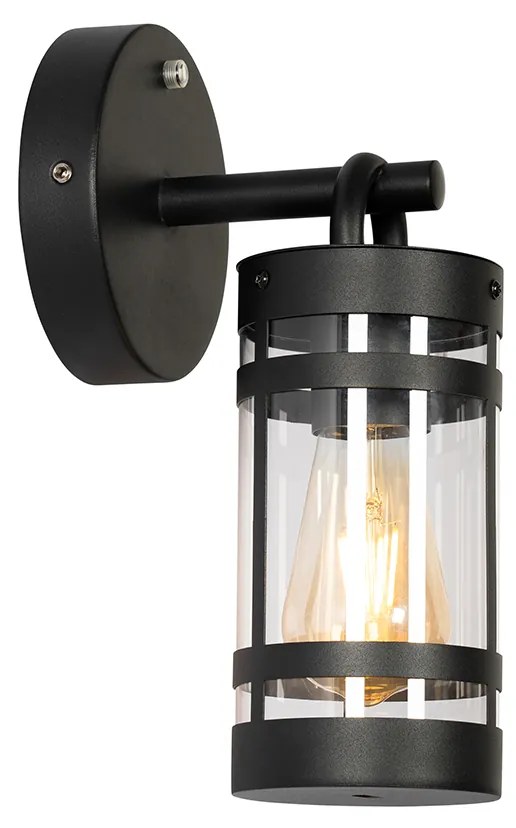 Candeeiro de parede exterior preto IP44 com sensor crepuscular - Ruben