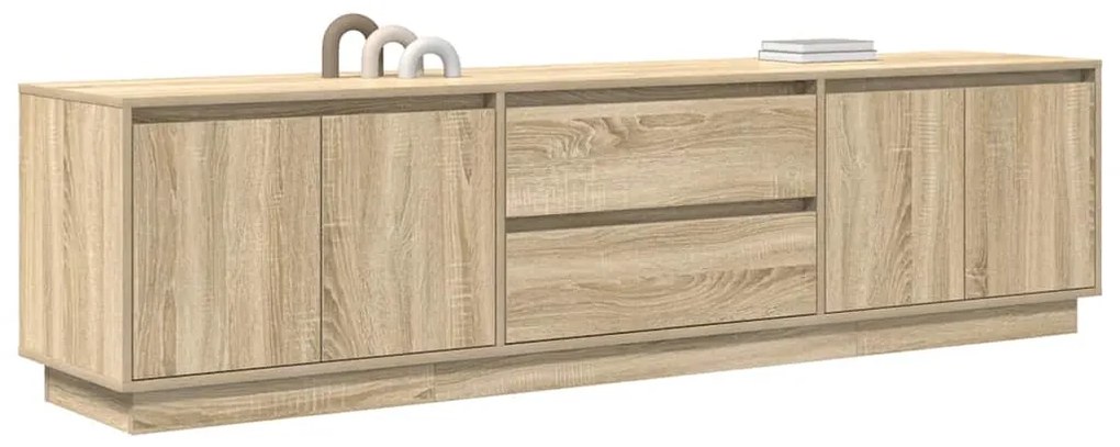 Móvel de TV com luzes LED 193,5x41x50 cm carvalho sonoma