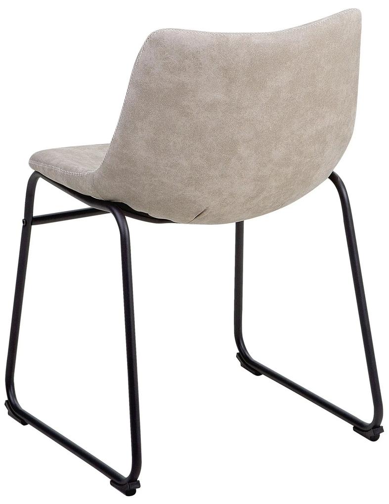 Conjunto de 2 cadeiras em tecido creme BATAVIA Beliani