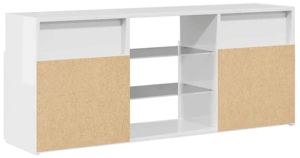 Móvel de TV com luzes LED 120x30x50 cm branco brilhante