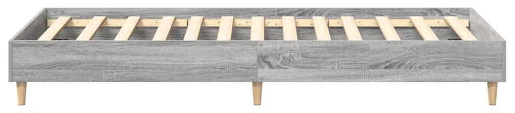 Estrutura cama s/ colchão 100x200 cm cinzento sonoma