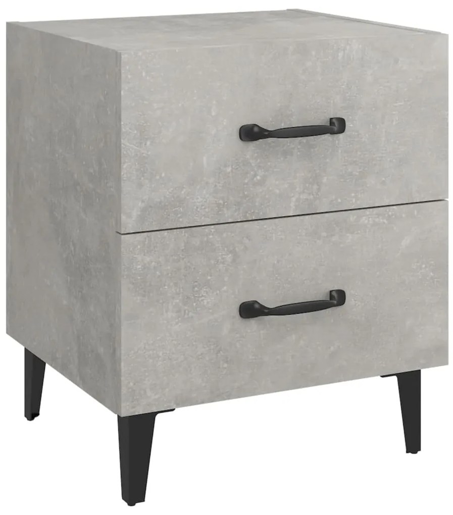 Mesas de cabeceira 2 pcs 40x35x47,5 cm cinzento cimento