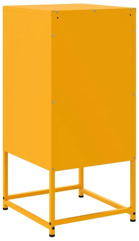 Mesas de cabeceira 2 pcs 36x39x78 cm aço amarelo mostarda