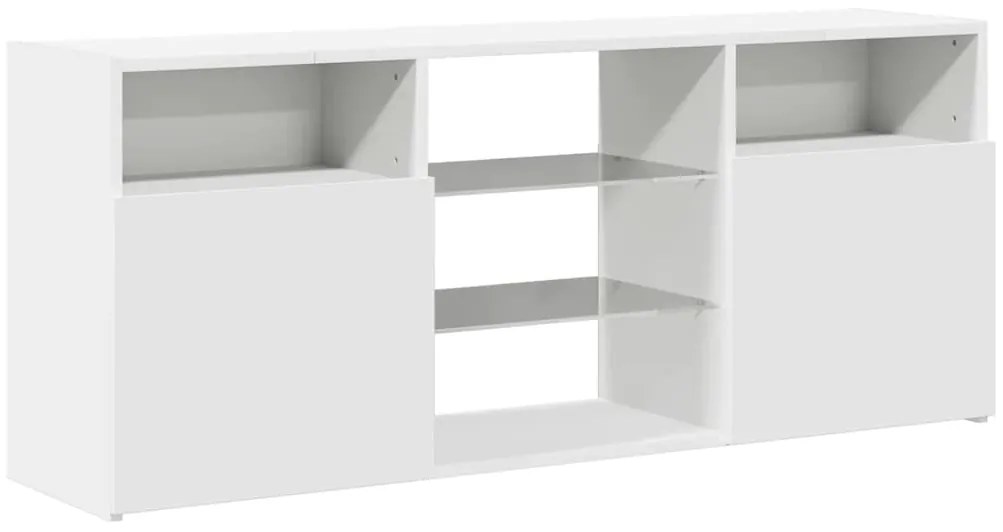 Móvel de TV com luzes LED 120x30x50 cm branco