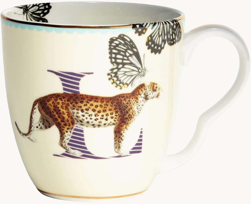 Caneca em porcelana fine bone china Leopard