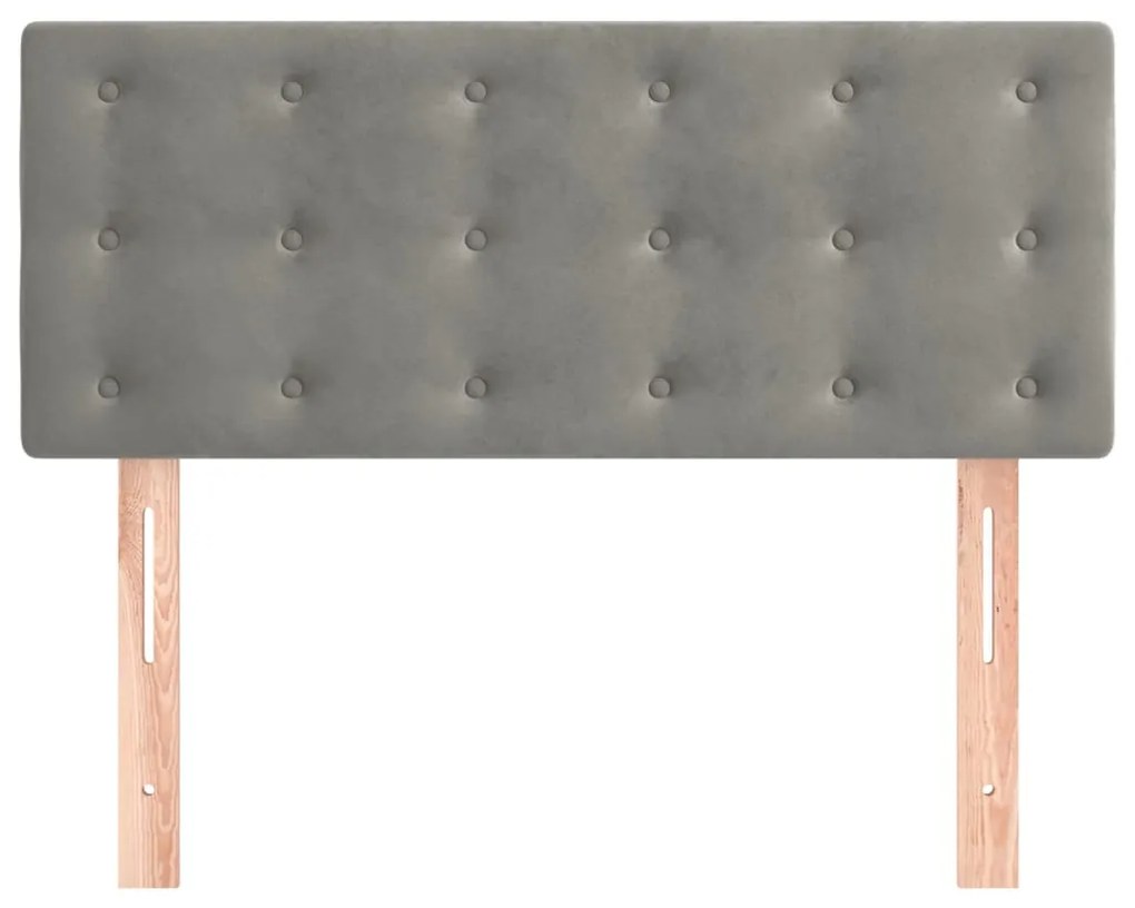 Cabeceira de cama veludo 90x5x78/88 cm cinzento-claro