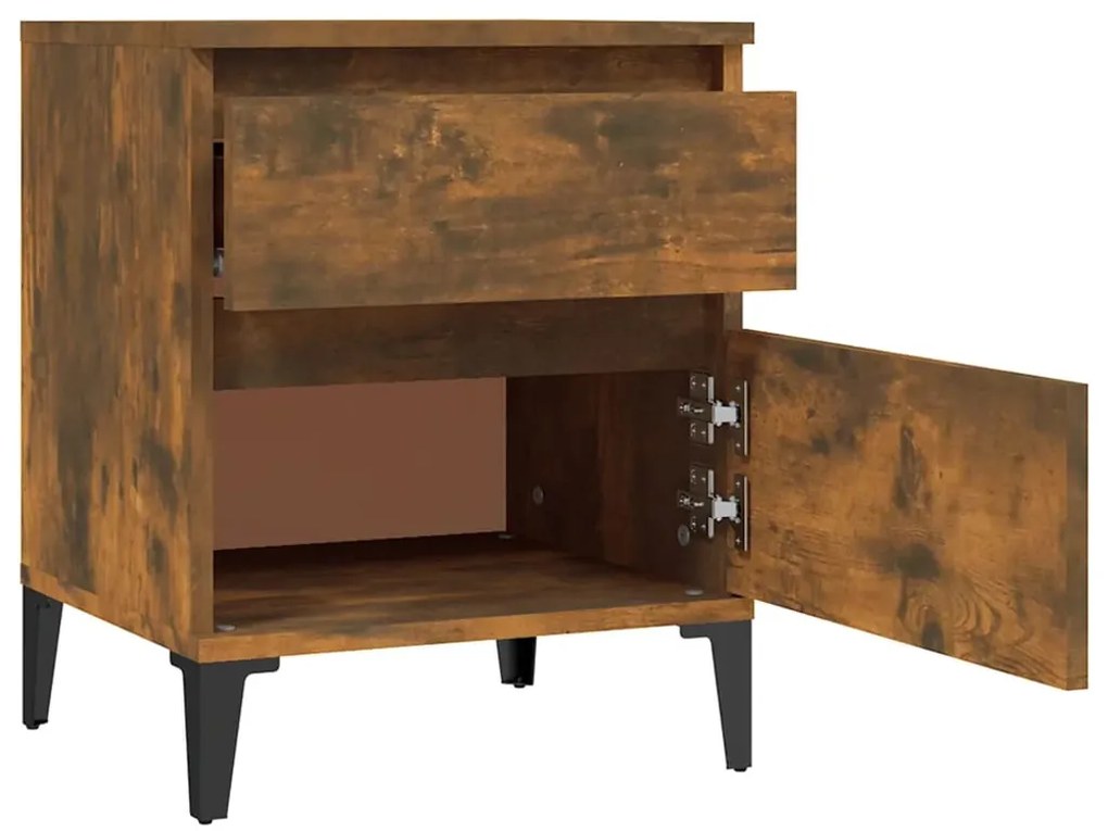 Mesa de cabeceira 40x35x50 cm cor carvalho fumado