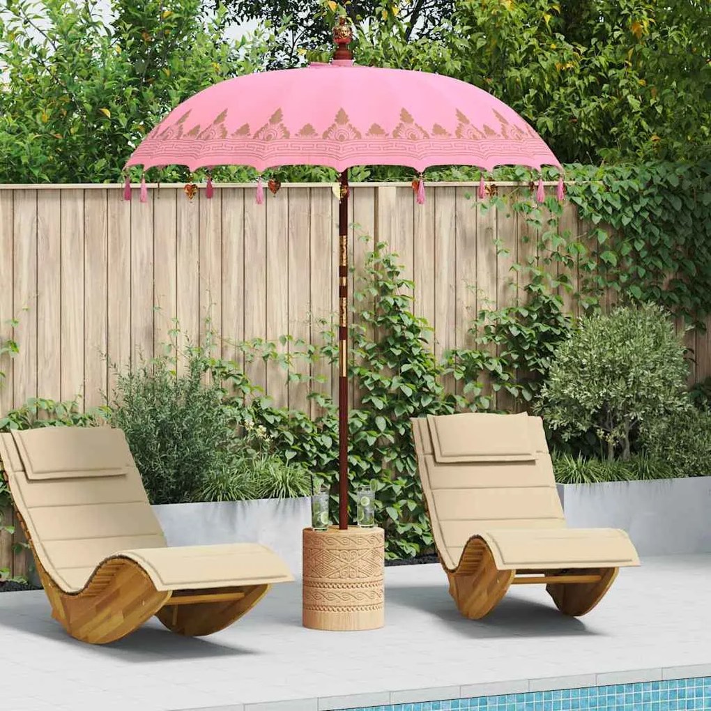 vidaXL Parasol Balinês Rosa 185 x 185 x 260 cm