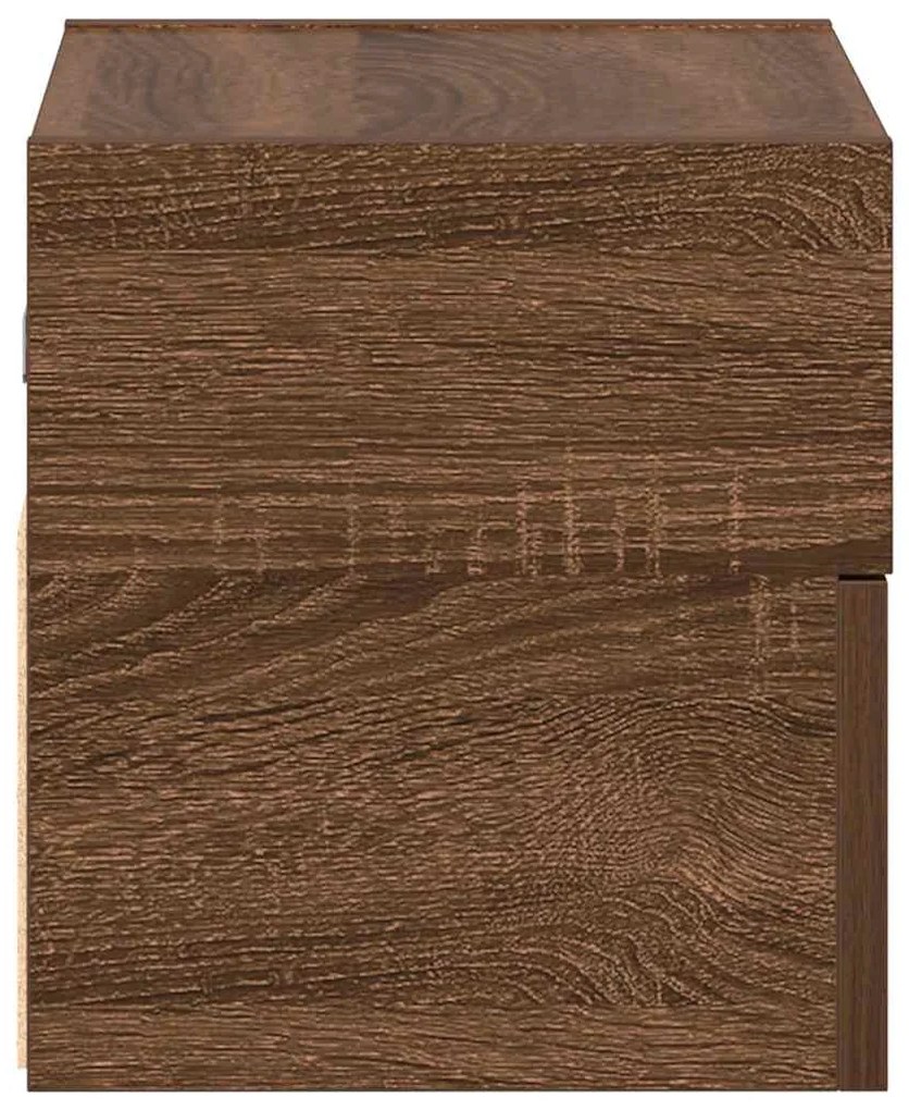 Mesa de cabeceira de parede 45x26x28,5 cm carvalho castanho