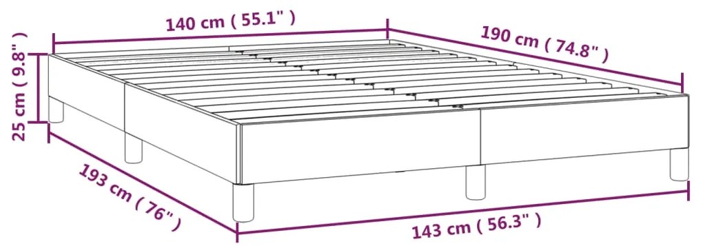 Estrutura de cama sem colchão 140x190 cm veludo preto