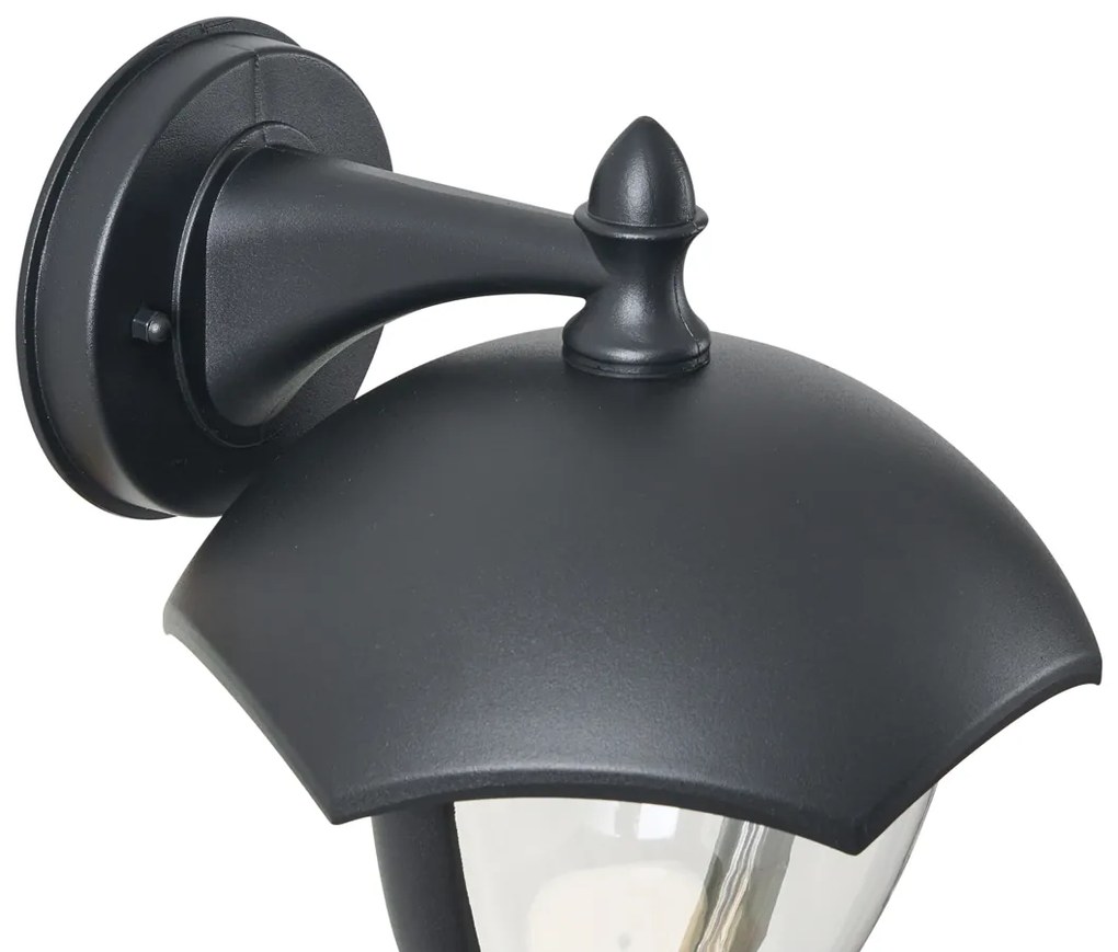 Candeeiro de Parede Inteligente para Exterior Preto com Vidro Transparente Incl. LED IP54 - Classica Clássico / Antigo