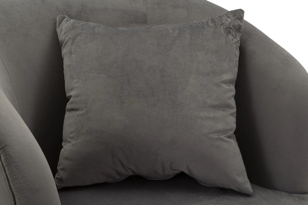 POLTRONA COM ALMOFADA 73X66X78 CM CINZA E PRATEADO