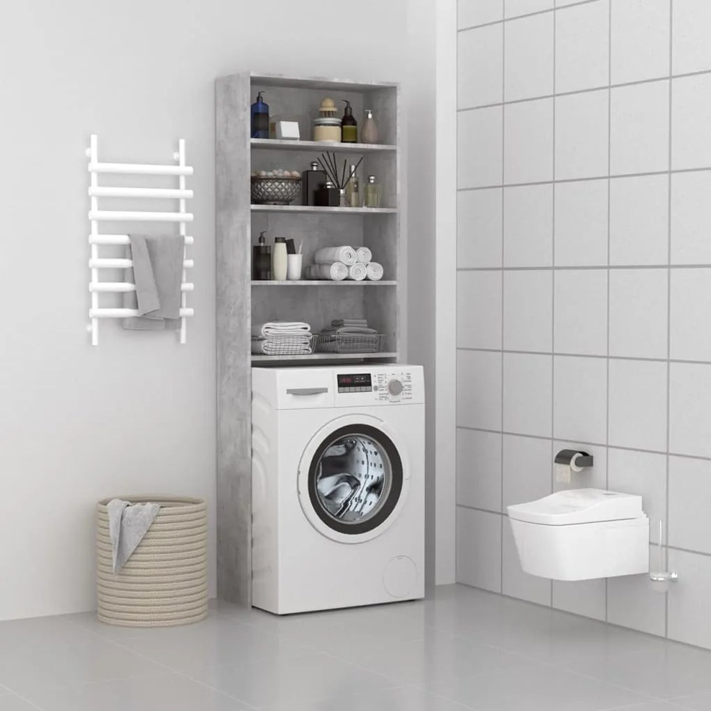 vidaXL Armário para máquina lavar roupa 64x24x190 cm cinzento-cimento