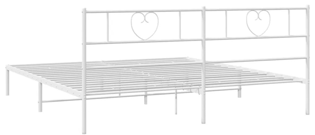 Estrutura de cama com cabeceira 200x200 cm metal branco