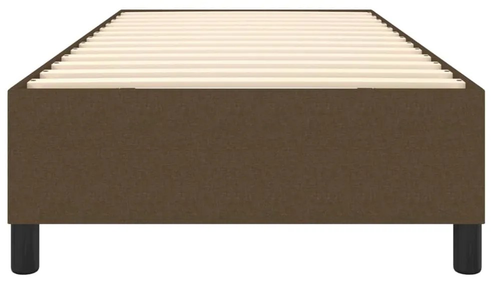 Estrutura de cama sem colchão 90x190 cm tecido castanho-escuro