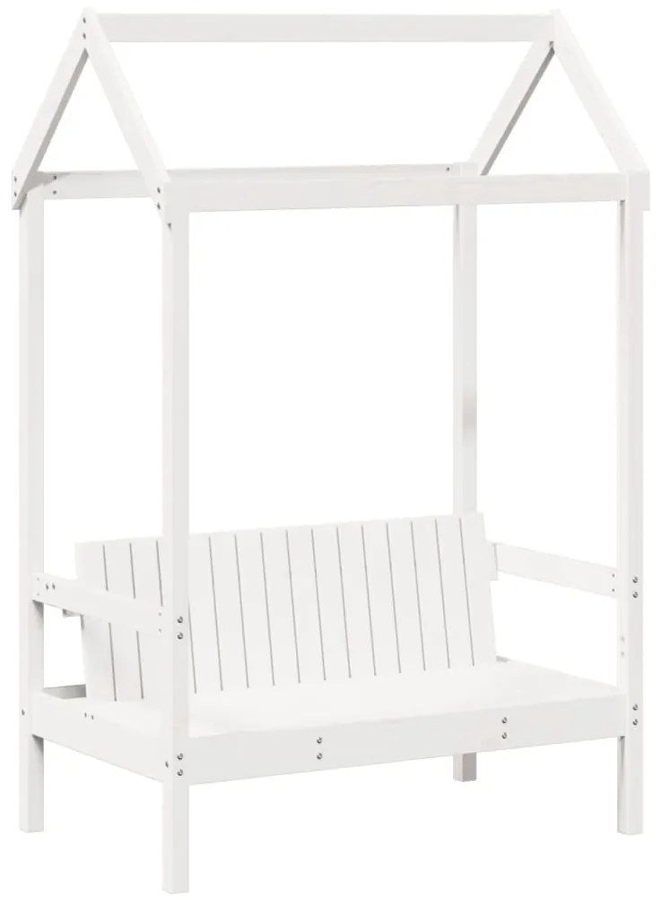 Conj. sofá-cama e banco c/ telhado 90x200cm pinho maciço branco
