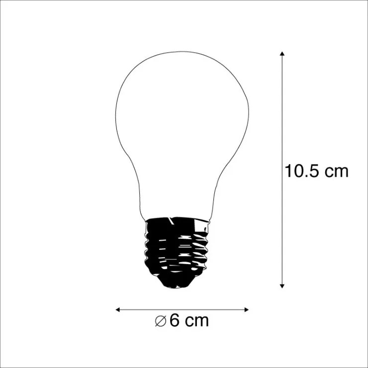 Conjunto de 5 lâmpadas LED E27 reguláveis A60 7,6W 780 lm 2700K